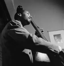 Portrait of Slam Stewart, William P. Gottlieb's office, New York, N.Y., 1946. Creator: William Paul Gottlieb
