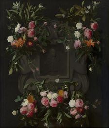 Portrait of Stadholder-King William III (1650-1702) surrounded by a Garland of Flowers. Creator: Daniel Seghers