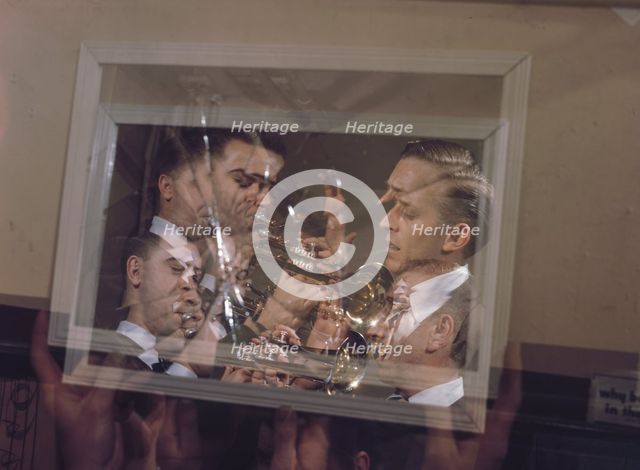 Portrait of Stan Kenton and Buddy Childers, Richmond, Va., 1947 or 1948. Creator: William Paul Gottlieb.