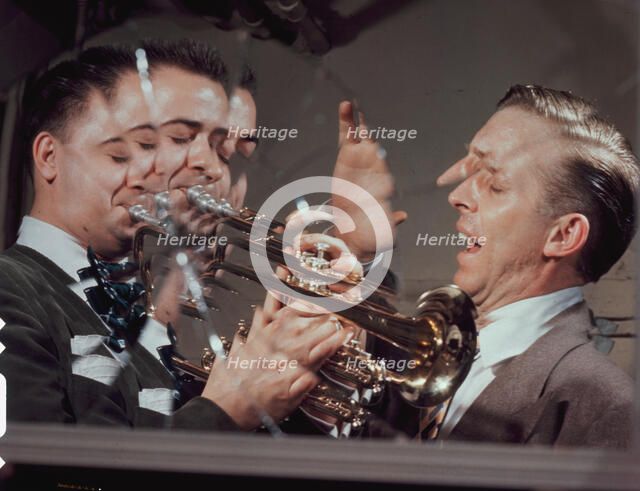 Portrait of Stan Kenton and Buddy Childers, Richmond, Va., 1947 or 1948. Creator: William Paul Gottlieb.