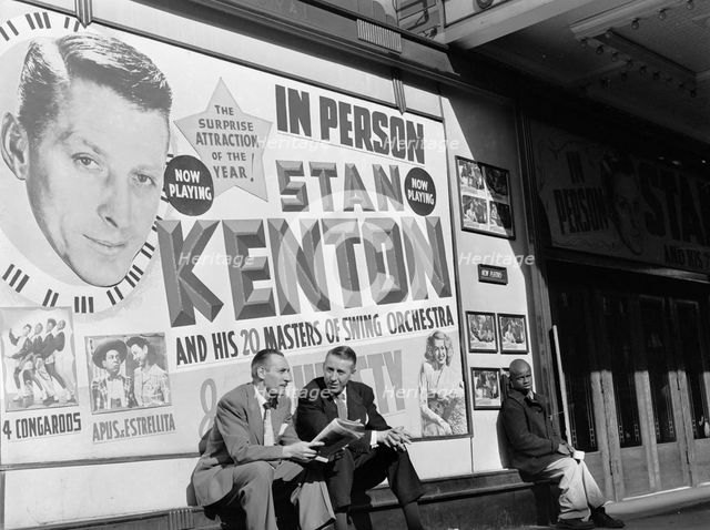 Portrait of Stan Kenton and Bob Gioga, 1947 or 1948. Creator: William Paul Gottlieb.