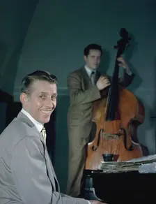 Portrait of Stan Kenton and Eddie Safranski, 1947 or 1948. Creator: William Paul Gottlieb