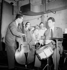 Portrait of Stan Kenton, Kai Winding, Eddie Safranski, Pete Rugolo, and Shelly Manne, N.Y.(?), 1947. Creator: William Paul Gottlieb