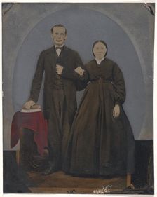 Portrait of standing couple, 1860s-1880s. Creator: Unknown
