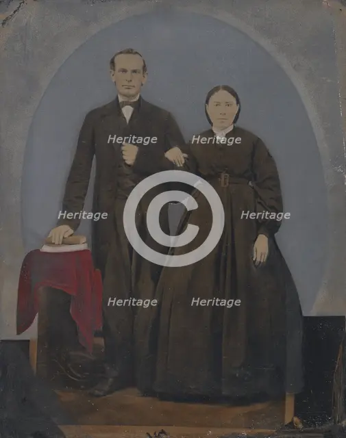 Portrait of standing couple, 1860s-1880s. Creator: Unknown.