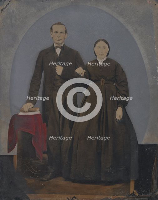 Portrait of standing couple, 1860s-1880s. Creator: Unknown.