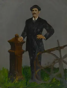 Portrait of standing man in hat, 1860s-1880s. Creator: Unknown