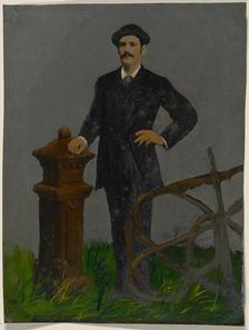 Portrait of standing man in hat, 1860s-1880s. Creator: Unknown