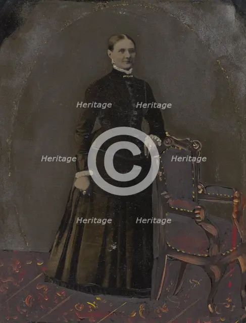 Portrait of standing woman, 1860s-1880s. Creator: Unknown.