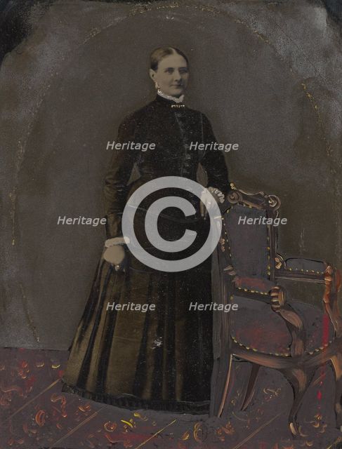 Portrait of standing woman, 1860s-1880s. Creator: Unknown.