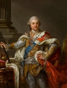 Portrait of Stanislaus Augustus Poniatowski in Coronation Robes, c1790. Creator: Marcello Bacciarelli
