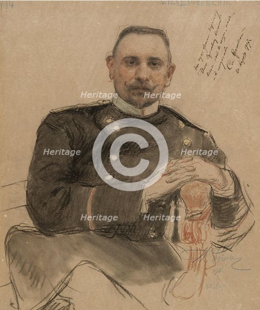 Portrait of Stepan Petrovich Krachkovsky (1866 1913), 1907. Artist: Repin, Ilya Yefimovich (1844-1930)