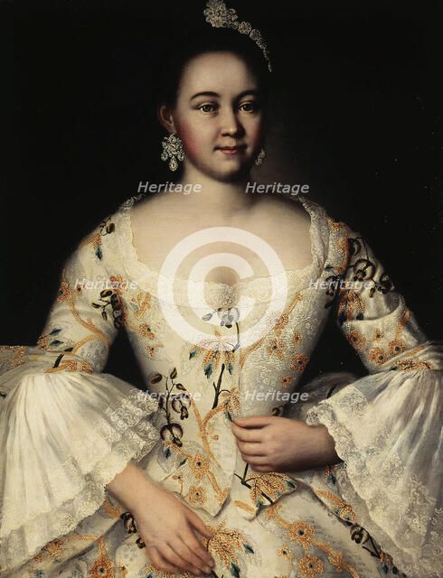 Portrait of Stepanida Yakovleva (1738-1781), after 1757. Artist: Vishnyakov, Ivan Yakovlevich (1699-1761)