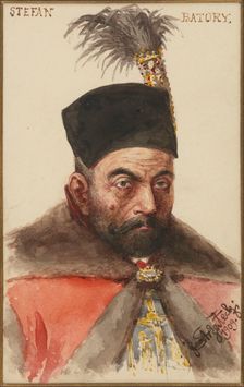 Portrait of Stephan Báthory (1533-1586), King of Poland and Grand Duke of Lithuania, 1909. Creator: Strzalecki, Jan Michal (1837/38-1919)