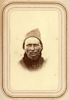 Portrait of Stina Larsdotter Rim, 30 years old, Sjokksjokk, 1868. Creator: Lotten von Duben