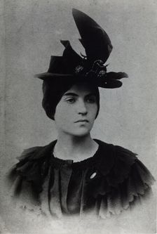 Portrait of Suzanne Valadon with hat, c1885. Creator: Anonymous