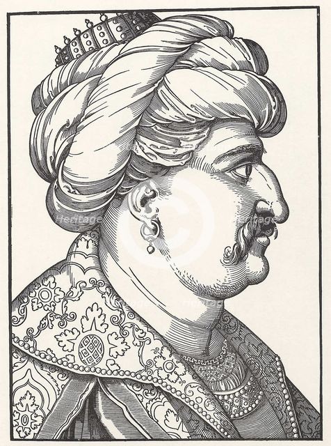 Portrait of Sultan Suleiman I the Magnificent. Artist: Schoen, Erhard (1491-1592)