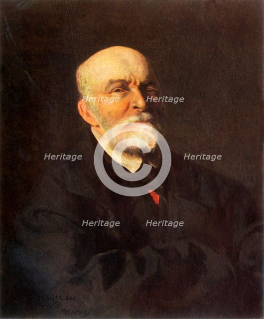 'Portrait of Surgeon Nikolai Ivanovich Pirogov', 1881, (1965). Creator: Il'ya Repin.