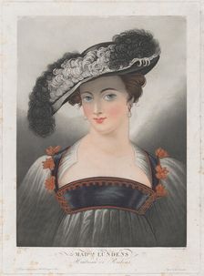 Portrait of Susanna Lunden, wearing wide-brimmed hat with feathers, ca. 1809-35.. Creator: Philibert Louis Debucourt