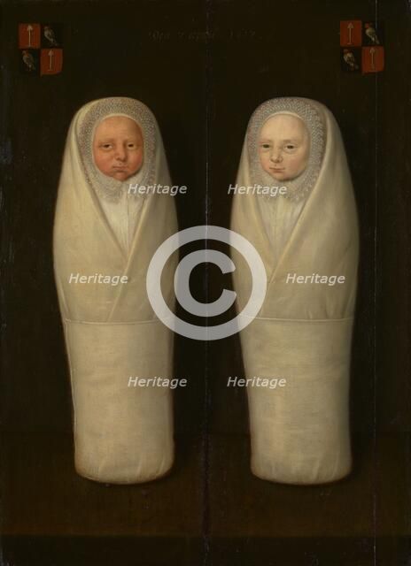 Portrait of Swaddled Twins: The Early-Deceased Children of Jacob de Graeff and Aeltge Boelens, c1617 Creator: Anon.