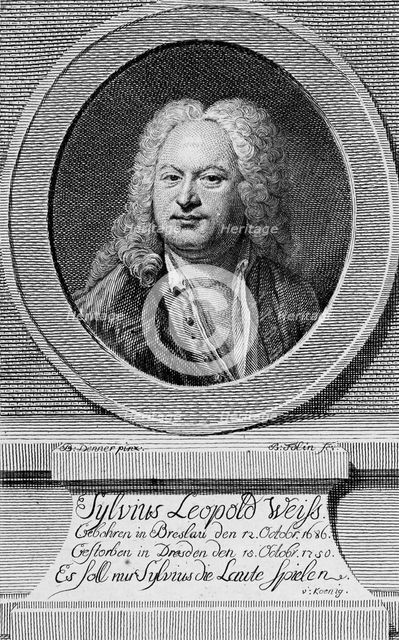 Portrait of Sylvius Leopold Weiss (1686-1750), 1750.