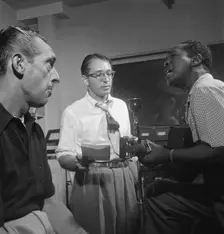 Portrait of Symphony Sid and Josh White, WHOM, New York, N.Y., 1946. Creator: William Paul Gottlieb
