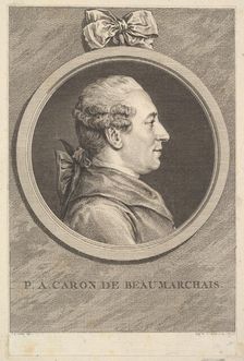 Portrait of P. A. Caron de Beaumarchais, 1773. Creator: Augustin de Saint-Aubin