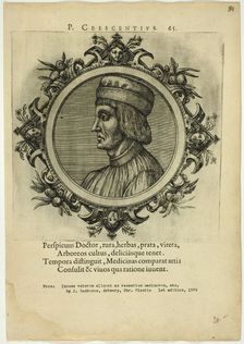 Portrait of P. Crescentius, published 1574. Creators: Unknown, Johannes Sambucus