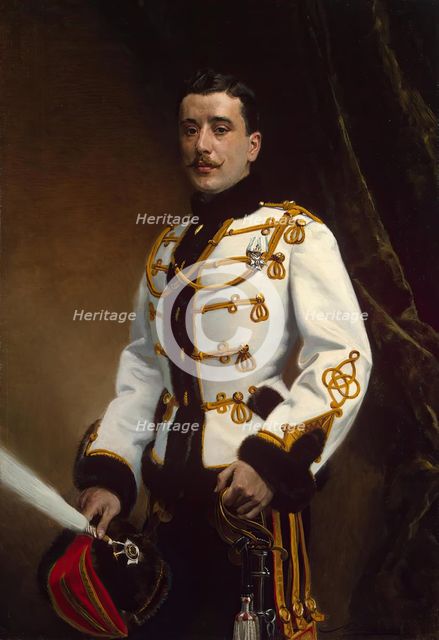 Portrait of P. M. Rayevsky, Cornet of the Life-Guards Hussar Regiment, 1914. Creator: Ernst von Liphart.