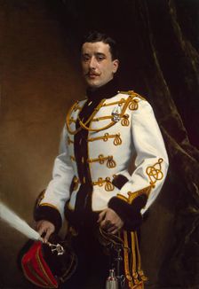 Portrait of P. M. Rayevsky, Cornet of the Life-Guards Hussar Regiment, 1914. Creator: Ernst von Liphart