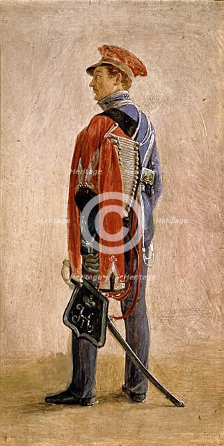 Portrait of P.M. Kunitsky, Hussar of the Hussars Regiment William, prince of Nassau, 1832. Artist: Chernetsov, Grigori Grigorievich (1802-1865)