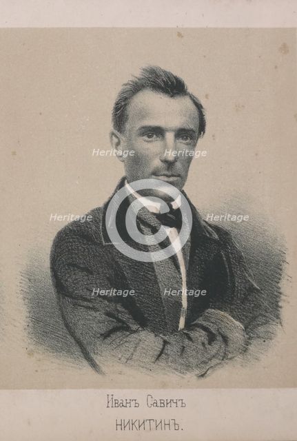Portrait of poet Ivan Savwitsch Nikitin (1824-1861), 1861. Creator: Timm, Wassili (George Wilhelm) (1820-1895).