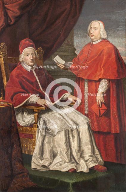 Portrait of Pope Clement XII. and Cardinal Neri Maria Corsini. Creator: Cristofari, Pietro Paolo (1685-1743).
