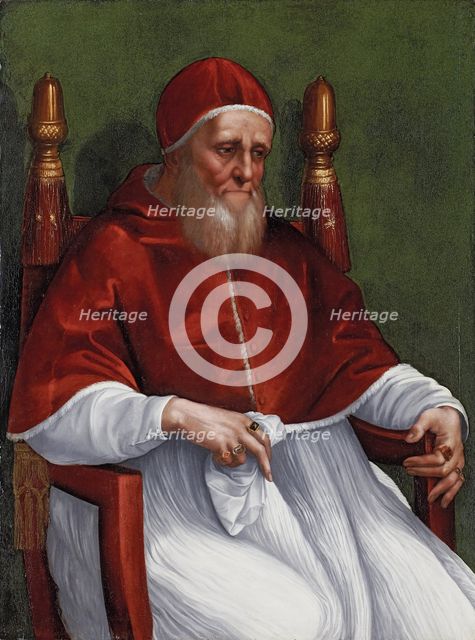 Portrait of Pope Julius II, 1511-1512. Creators: Raphael, Workshop of Raphael.