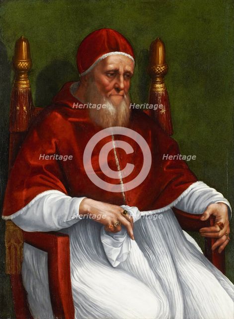 Portrait of Pope Julius II. Artist: Raphael (1483-1520)