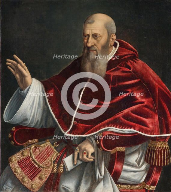 Portrait of Pope Julius III (1478-1555). Creator: Siciolante da Sermoneta, Girolamo (1521-c. 1580).