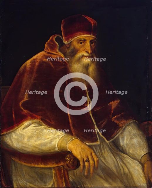 Portrait of Pope Paul III, 1545. Creator: Titian.
