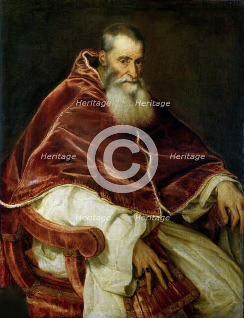 Portrait of Pope Paul III, 1543. Creator: Titian (1488-1576).
