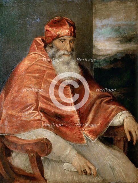 Portrait of Pope Paul III. Creator: Titian (1488-1576).