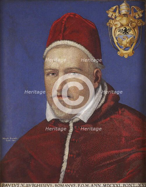 Portrait of Pope Paul V (1552-1621), 1621. Creator: Provenzale; Marcello (1575-1639).