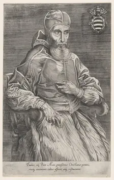 Portrait of Pope Paulus IV, 1530-66., 1530-66. Creator: Nicolas Beatrizet