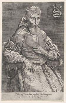 Portrait of Pope Paulus IV, 1530-66., 1530-66. Creator: Nicolas Beatrizet