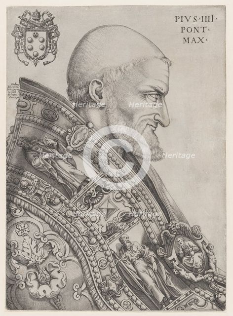 Portrait of Pope Pius IV, mid-16th century., mid-16th century. Creator: Nicolas Beatrizet.