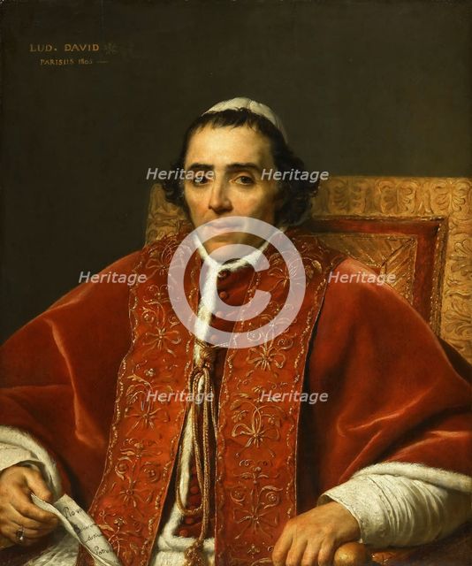 Portrait of Pope Pius VII (1742-1823) , 1805. Creator: David, Jacques Louis (1748-1825).