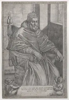 Portrait of Pope Sixtus V, 1585. Creator: Pietro Facchetti