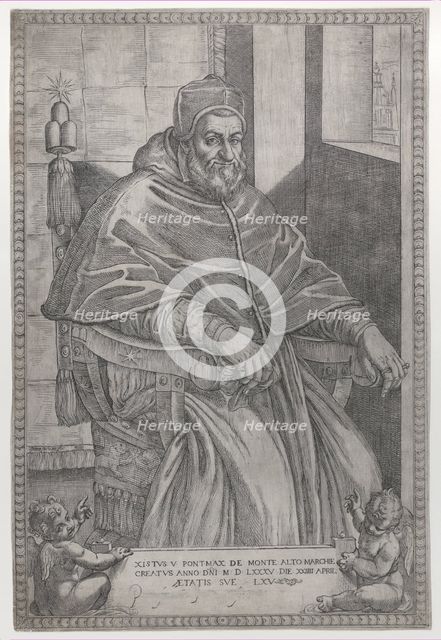 Portrait of Pope Sixtus V, 1585. Creator: Pietro Facchetti.