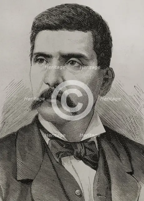 Portrait of Porfirio Díaz, (1830-1915), Mexican military and politician, 1878.  Creator: Arturo Carretero y Sánchez.