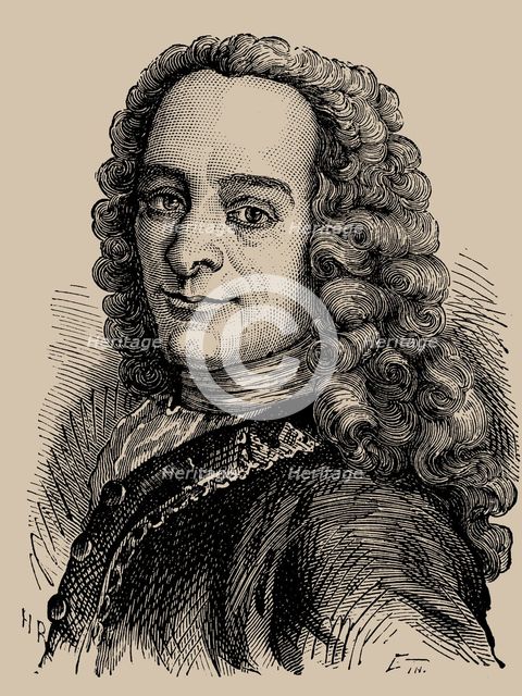 Portrait of Porträt von Francois Marie Arouet de Voltaire (1694-1778), 1889.