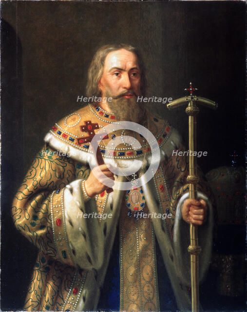 Portrait of Patriarch Filaret of Moscow (Fyodor Nikitich Romanov) (1553-1633), Mid of the 19th cen.. Artist: Tiutriumov, Nikanor Leontievich (1821-1877)