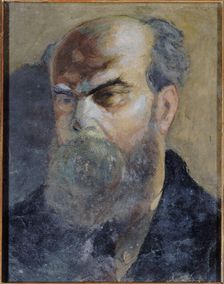 Portrait of Paul Verlaine (1844-1896), poet, c1885. Creators: Paul Verlaine, Frederic Auguste Cazals